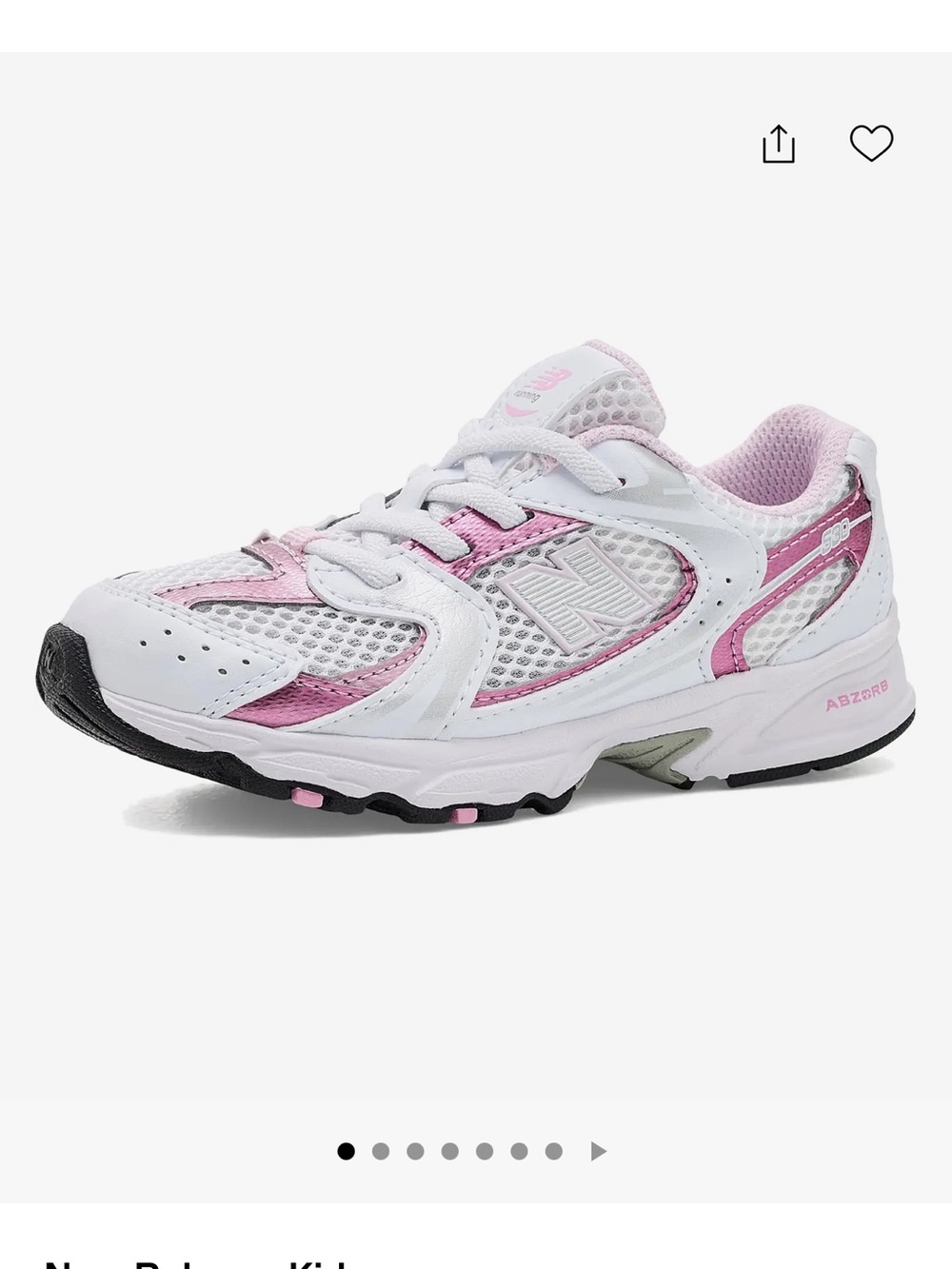 New Balance Girls 530 Bungee Sneakers - White Pink